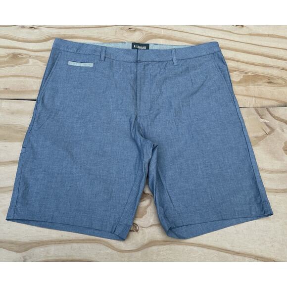 LINKSOUL Flat Front Shorts Casual Golf High Quality Bluish Men's Gray SIZE 38‎ - Picture 1 of 7